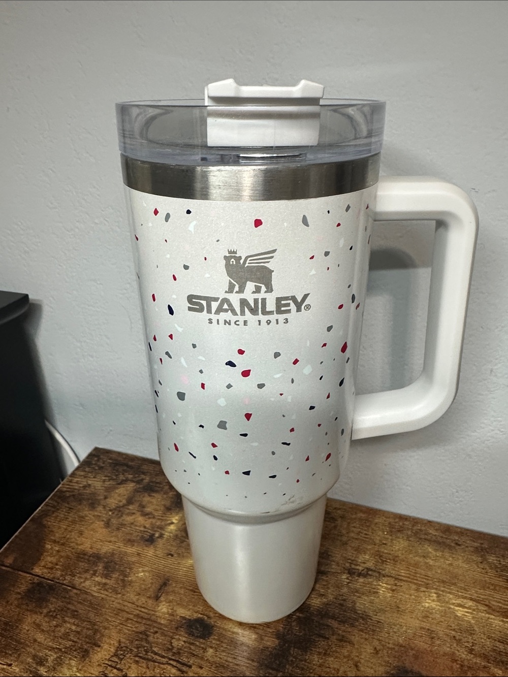 Stanley White Terrazzo Insulated Travel Mug with Handle